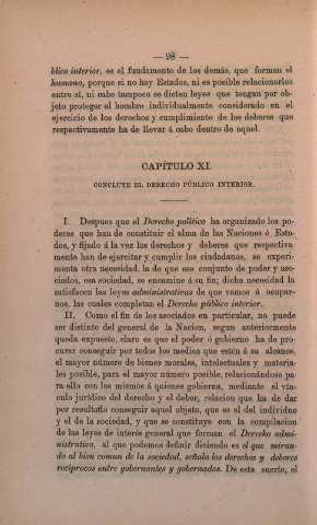 Capitulo XI. Concluye el Derecho Público Interior