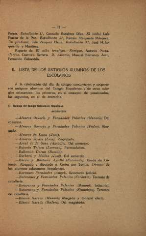 Lista de los antiguos alumnos de los escolapios