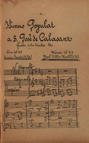 Himno popular a S. José de Calasanz