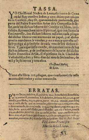Tassa. Erratas