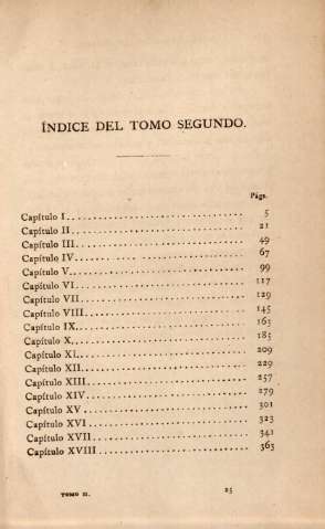 Índice del Tomo Segundo