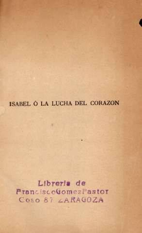 Isabel ó La lucha del corazon