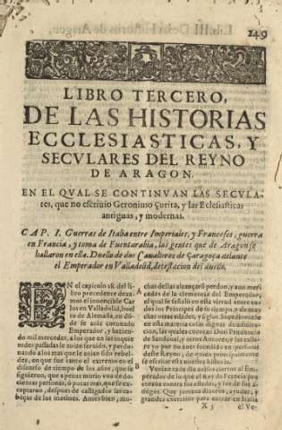 Libro tercero, de las historias ecclesiasticas, y secvlares del reyno de Aragon ...