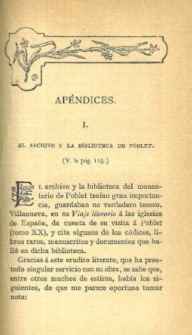 Apéndices. I. El archivo y la biblioteca de Poblet