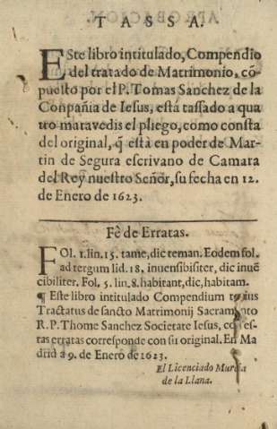Tassa. Fè de Erratas