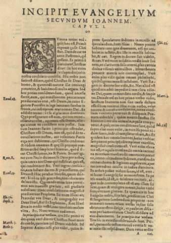 Incipit evangelivm secvndvm Ioannem. Capvt. I.