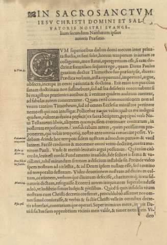 In sacrosanctvm Iesv Christi domini et salvatoris nostri evangelium secundum Natthaeum impsius autoris Praefatio