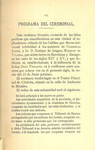 Programa del ceremonial