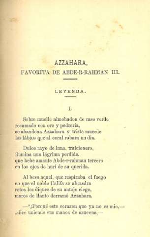 Azzahara, favorita de Abde-R-Rahman III. Leyenda