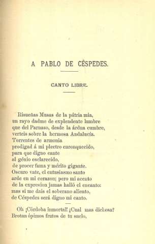 A Pablo de Céspedes. Canto Libre