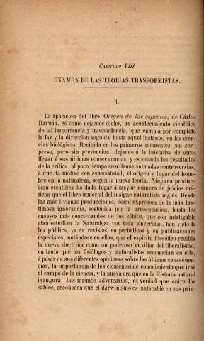 Capítulo VIII. Exámen de las teorías trasformistas