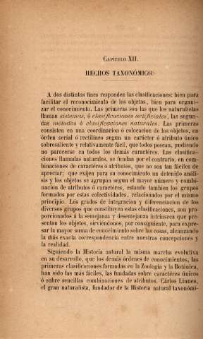 Capítulo XII. Hechos taxonómicos
