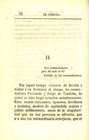 II. Los comendarores...