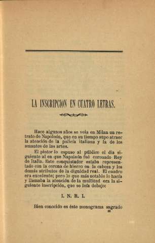 La inscripcion en cuatro letras