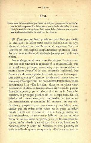 XVII. Breve suma de los caracteres que tienen aptitud...