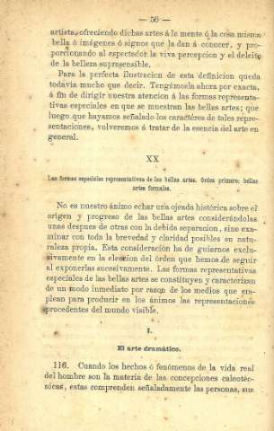 XX. Las formas especiales representativas de las bellas artes...