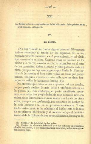 XXI. Las formas particulares representativas de las bellas artes...