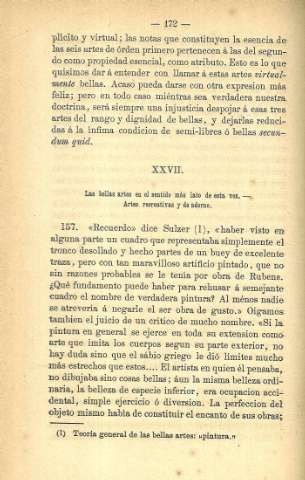 XXVII. Las bellas artes en el sentido más lato de esta voz...