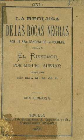 La reclusa de las rocas negras por la Sra. Condesa de la Rochere