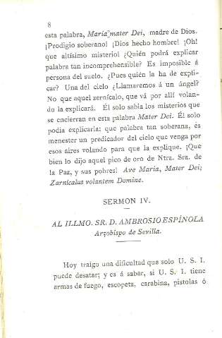 Sermon IV. Al Illmo. Sr. D. Ambrosio Espínola...