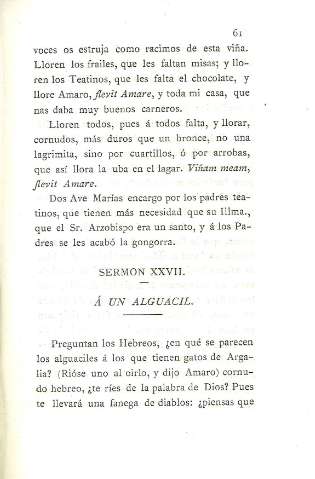Sermon XXVII. Á un alguacil.