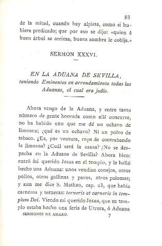 Sermon XXXVI. En la aduana de Sevilla...