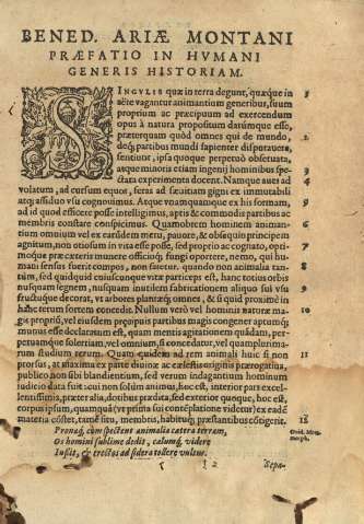 Bened. Ariae Montani praefatio in hvmani generis historiam