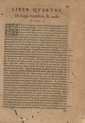 Liber qvartvs. De legis beneficiis & causa