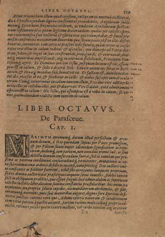 Liber octavvs. De parasceue