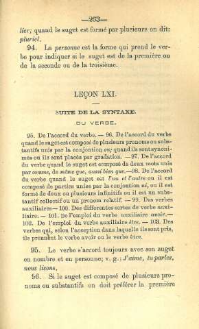 Leçon LXI