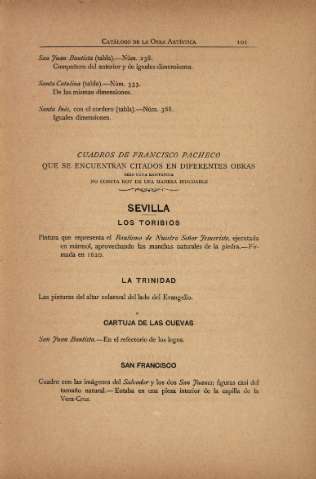 Cuadros de Francisco Pacheco que se encuentran citados en diferentes obras