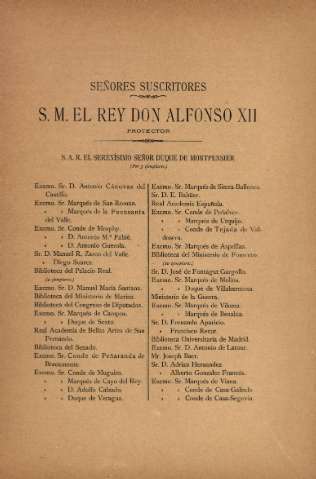 Señores suscriptores. S.M. El Rey Don Alfonso XII