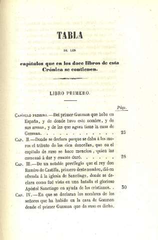 Tabla de los capitulos...