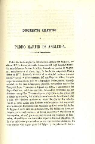 Documentos relativos á Pedro Mártir de Anglería