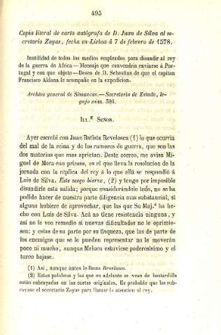 Copia literal... 7 de febrero de 1578
