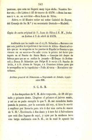 Copia de carta... 3 de abril de 1578