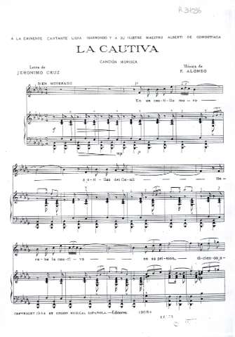 La cautiva. Canción morisca