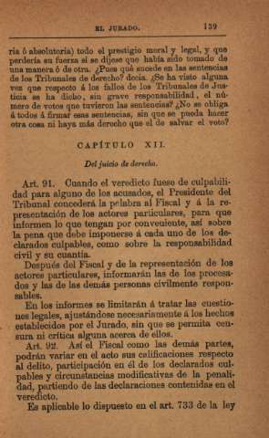 Capítulo XII. Del juicio de derecho