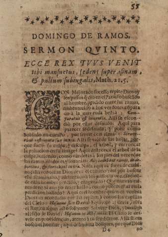 Domingo de ramo. Sermon qvinto. 