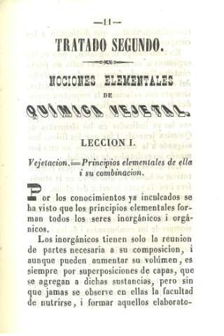 Tratado Segundo. Nociones elementales de Química vegetal