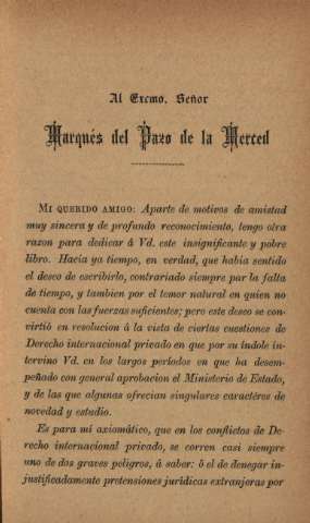 Al Excmo. Señor Marqués del Pazo de la Merced