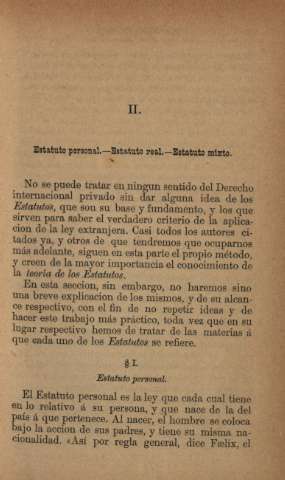 II. Estatuto personal