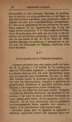 S. 5º De los españoles ante los Tribunales extranjeros