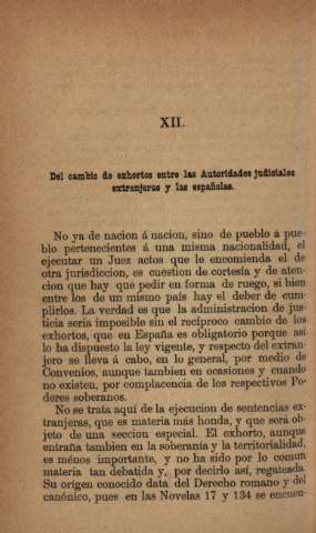 XII. Del cambio de exhortos entre las autoridades judiciales extranjeras y españolas