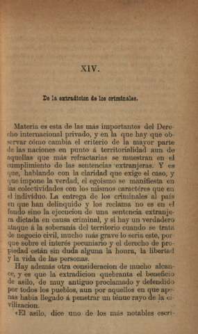 XIV. De la extradicion de los criminales