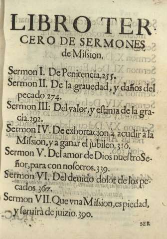 Libro tercero de sermones de Mission