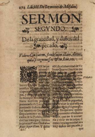 Sermon segvndo. De la grauedad, y daños del pecado