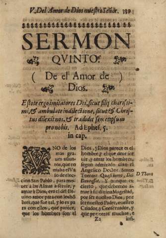 Sermon qvinto. (De el Amor de Dios)