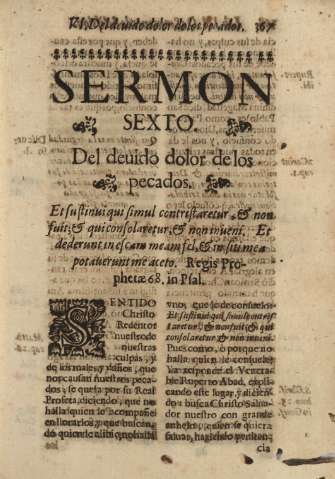 Sermon sexto. Del deuido dolor de los pecados