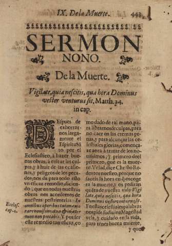 Sermon nono. De la Muerte